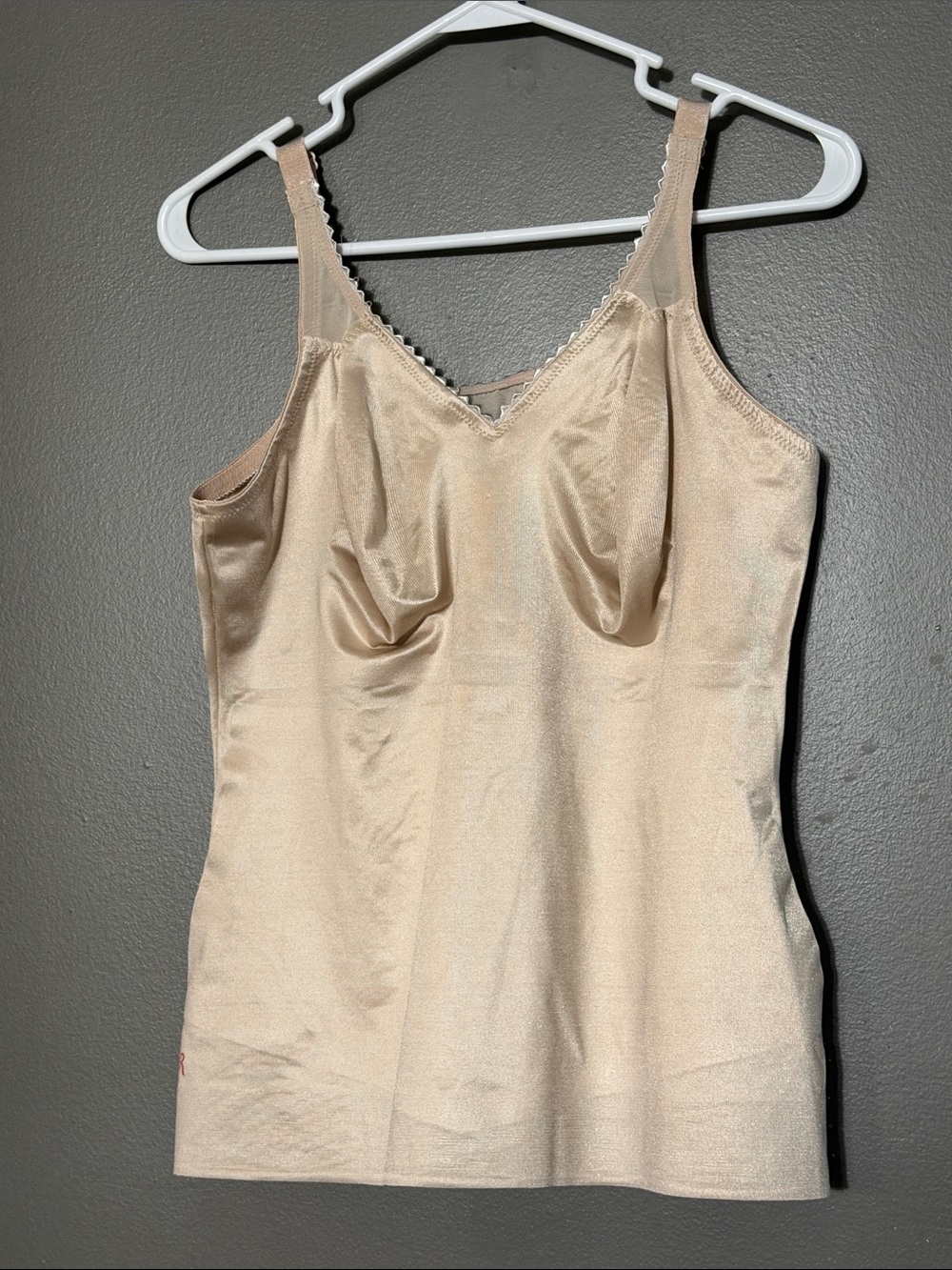 Ruby Ribbon Nude Beige Full Support Cami Shapewear Tank Syle 3012 Size 44